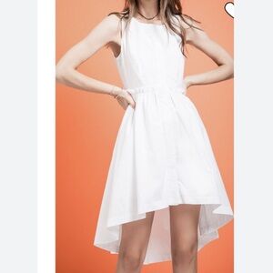 J.O.A. White Asymmetrical High-Low Dress Size Large